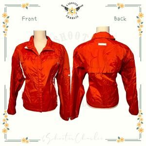 Womens REEBOK Salmon Vented Windbreaker Full Zip Mesh Lined Size XL Long Sleeve